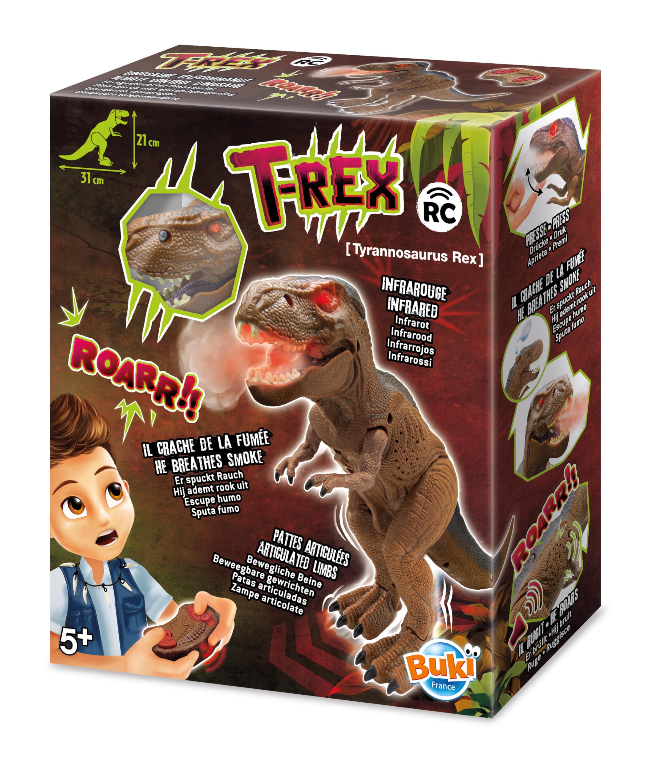 buki-t-rex-rc-dinosaure-t-l-command-fum-e-d-s-5-ans image 2
