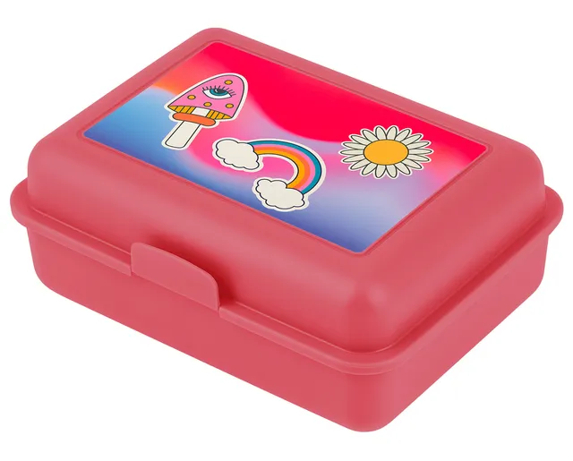 baagl-rainbow-red-lunch-box-rose-plastique image 1