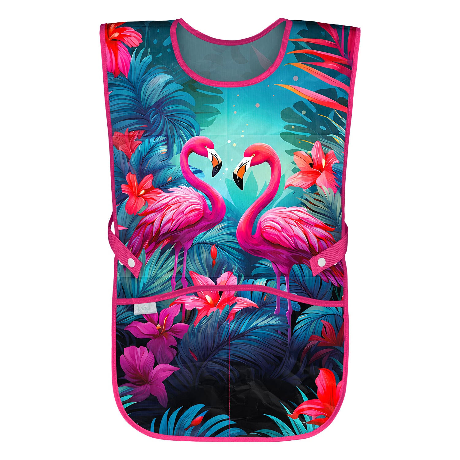 baagl-tablier-enfant-flamingos-blouse-peinture-2-poches image 1