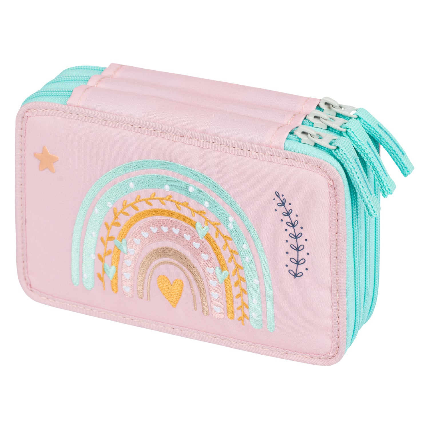 baagl-three-tier-pink-rainbow-trousse-3-compartiments-vide image 1