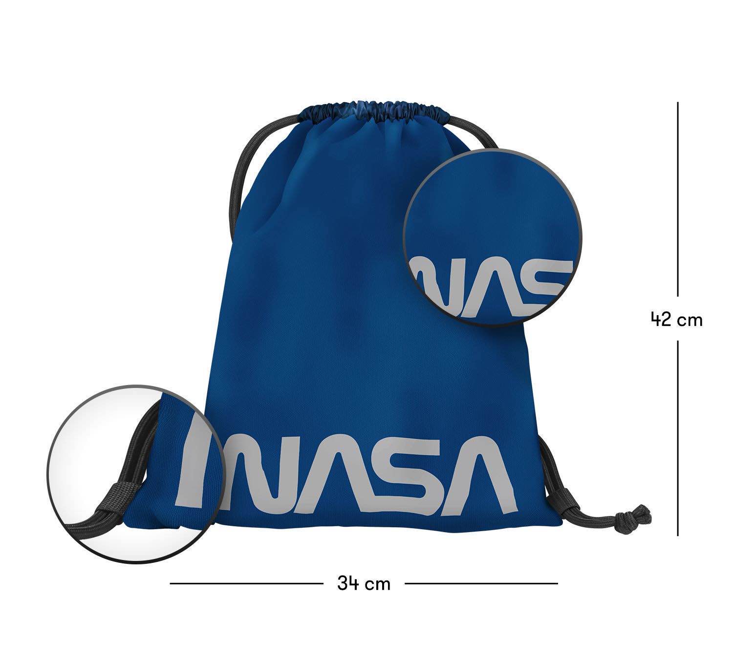 baagl-gym-sacks-sac-de-gym-nasa-blue-bleu image 3