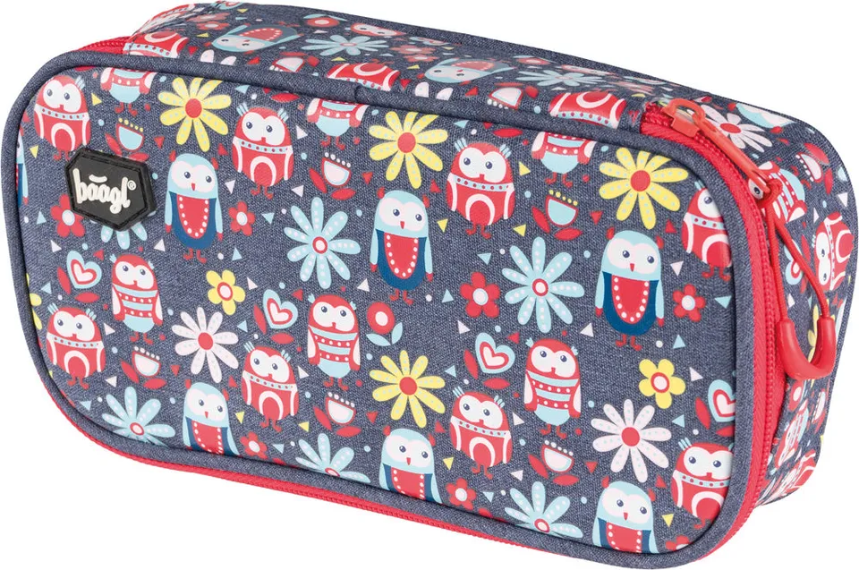 baagl-happy-owls-trousse-scolaire-chouette-fermeture-clair image 1
