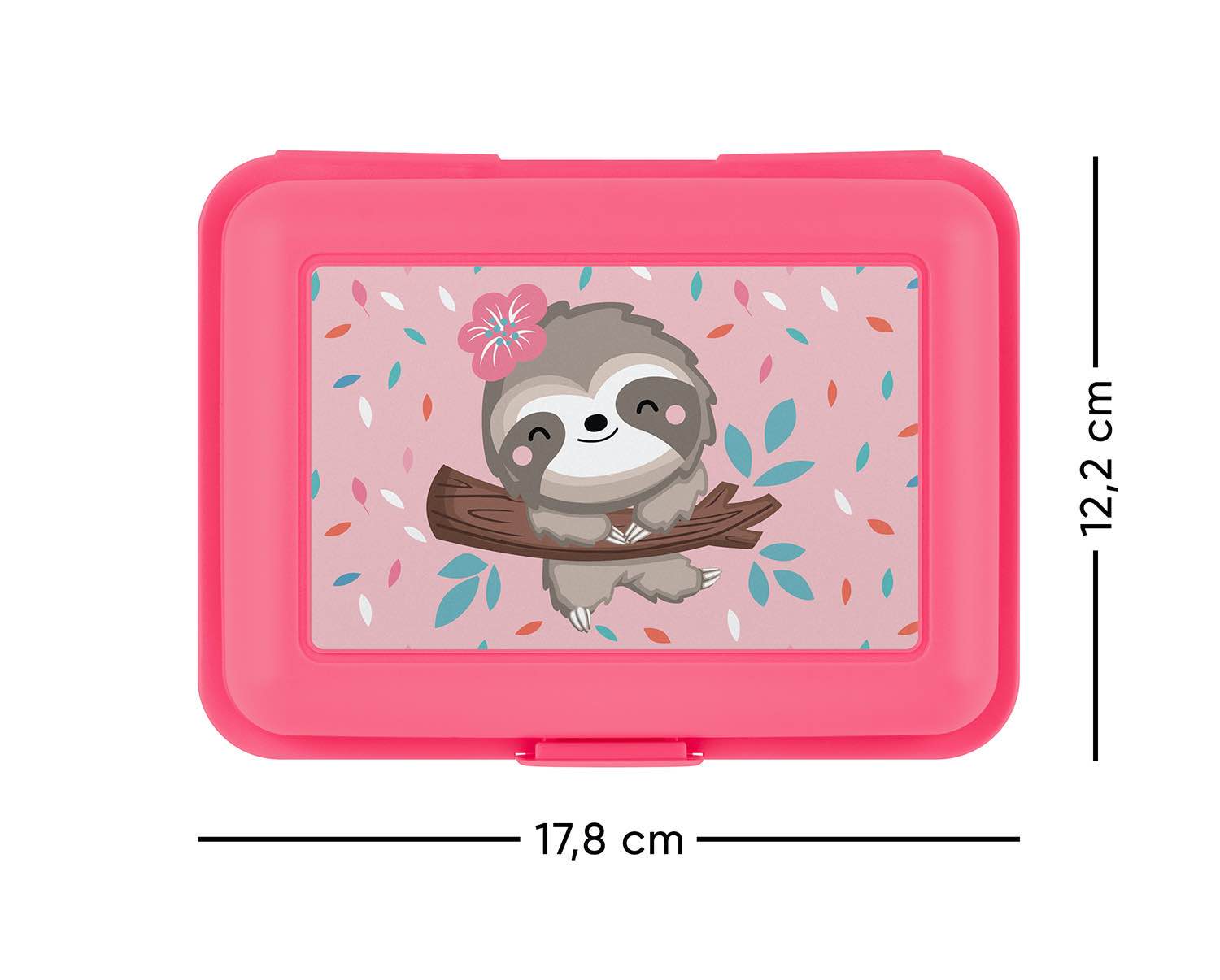 baagl-sloth-lunch-box-rose-avec-compartiment image 2