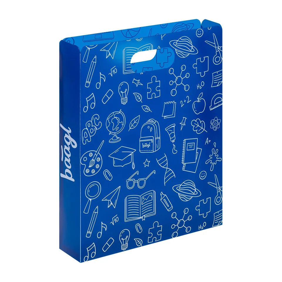 baagl-school-blue-chemise-plastique-recycl-e-poign-e image 1