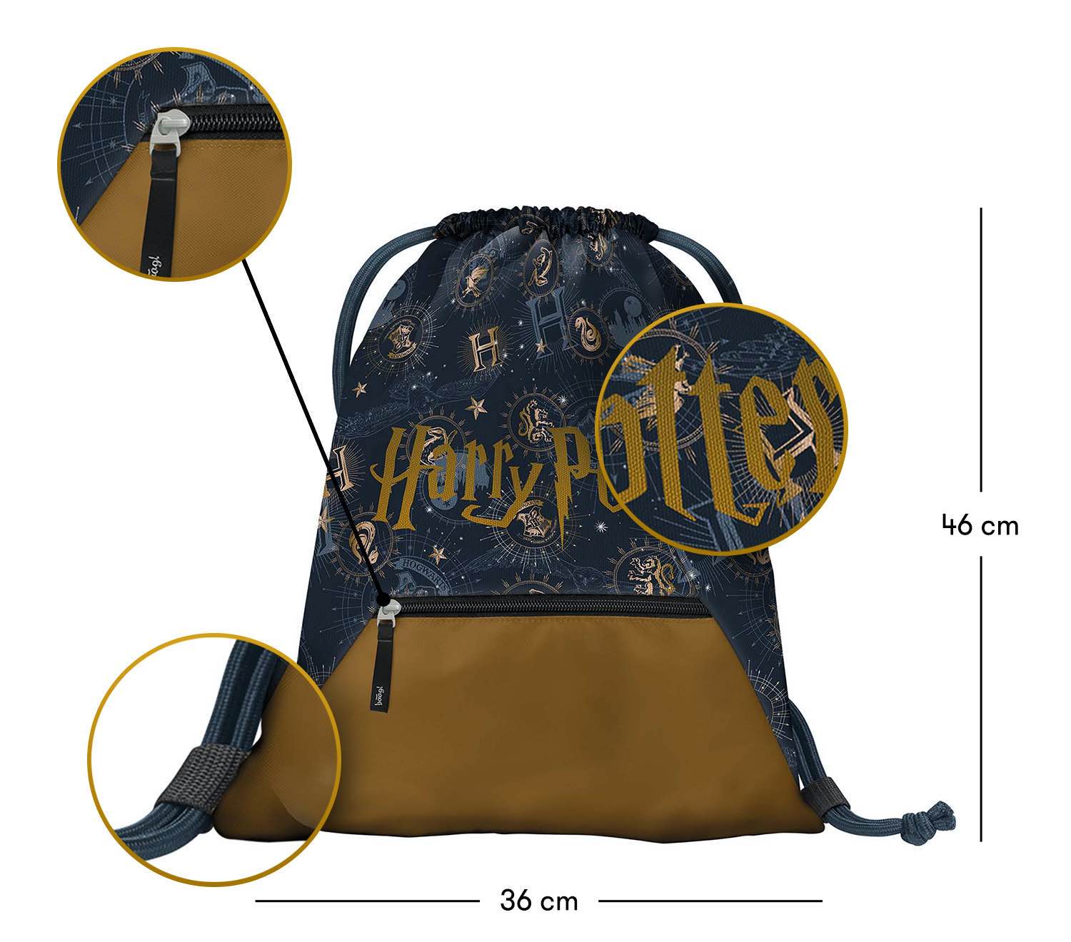 baagl-gym-sacks-harry-potter-sac-de-gym-poudlard-zip image 3