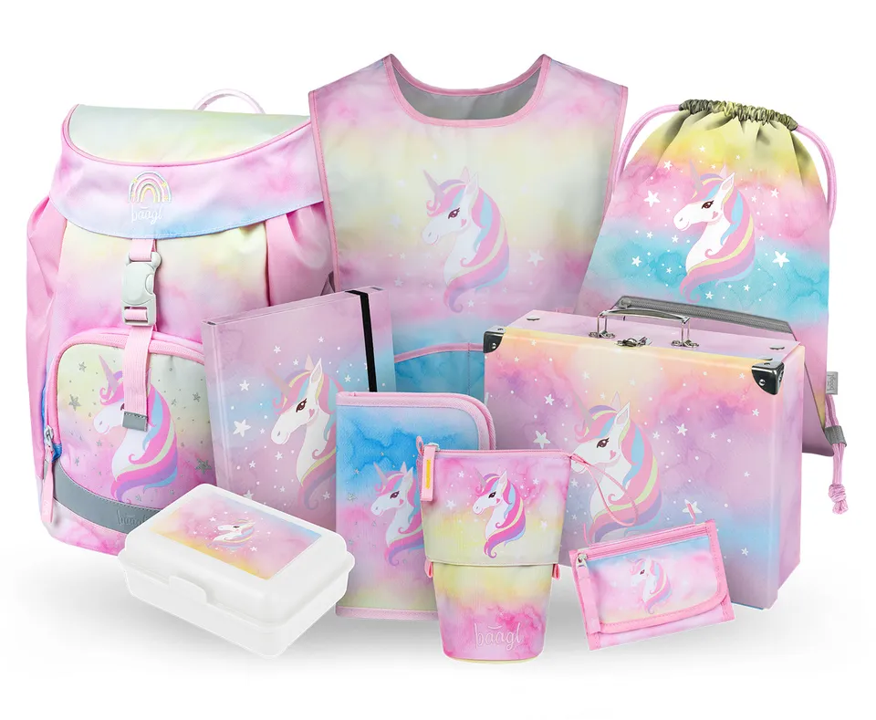 baagl-airy-rainbow-unicorn-v-cartable-licorne-ensemble image 1
