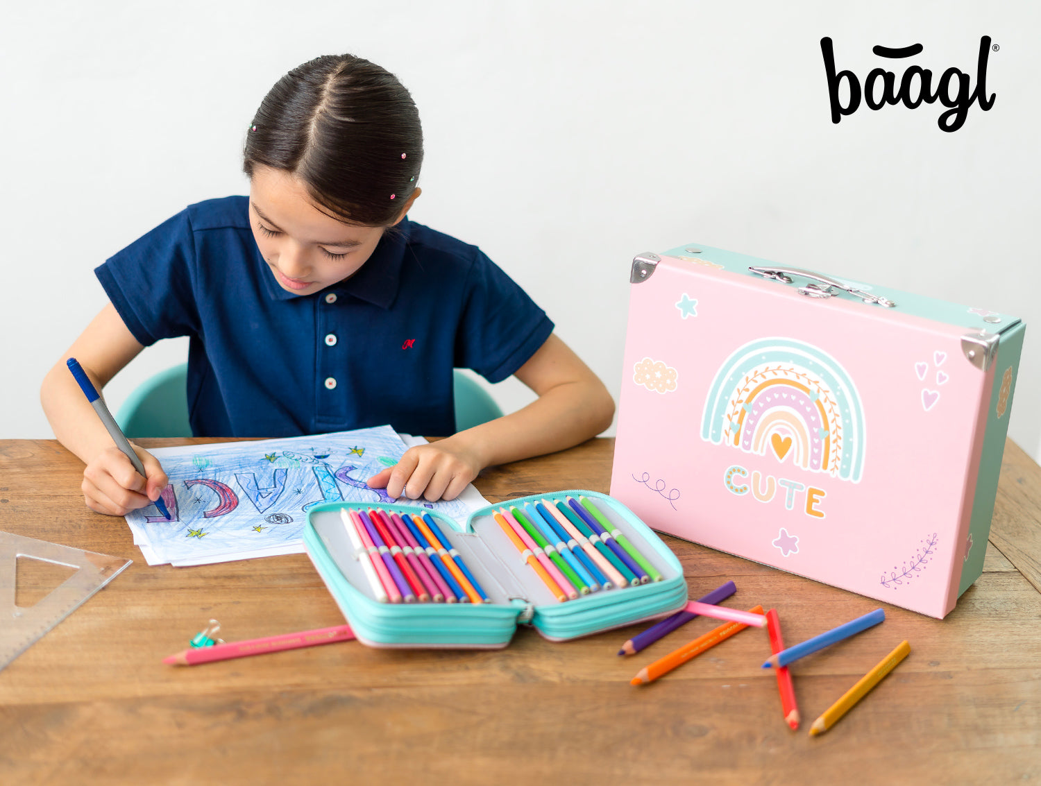baagl-briefcases-pink-rainbow-valisette-scolaire-pliante-rose image 5