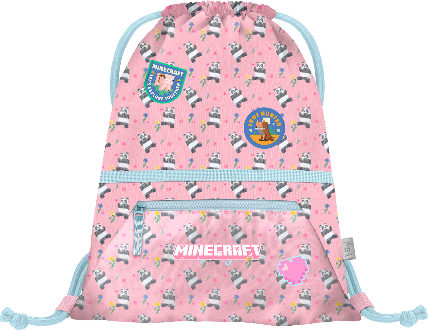 baagl-minecraft-panda-sac-gym-poche-zip-lavable image 1