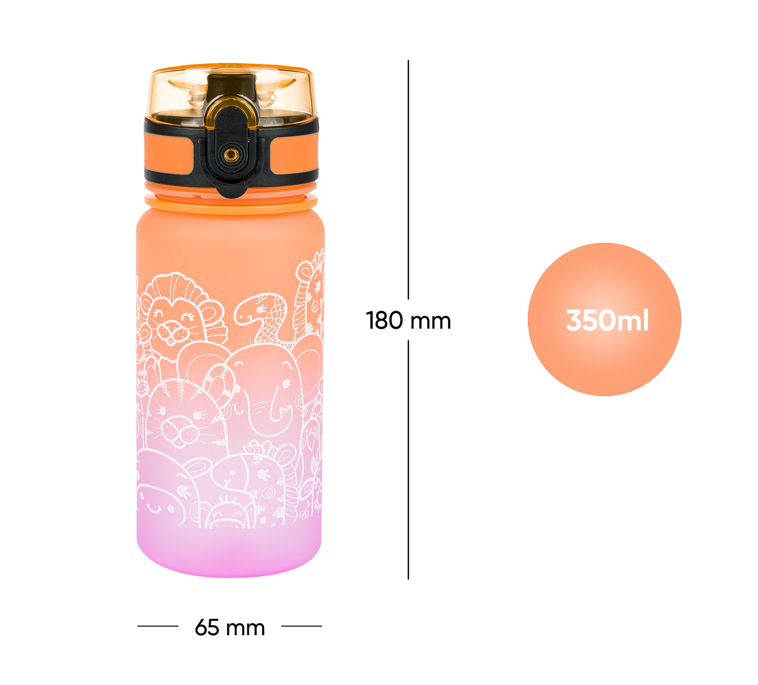 baagl-drinking-bottles-gourde-gradient-animals-350-ml image 7