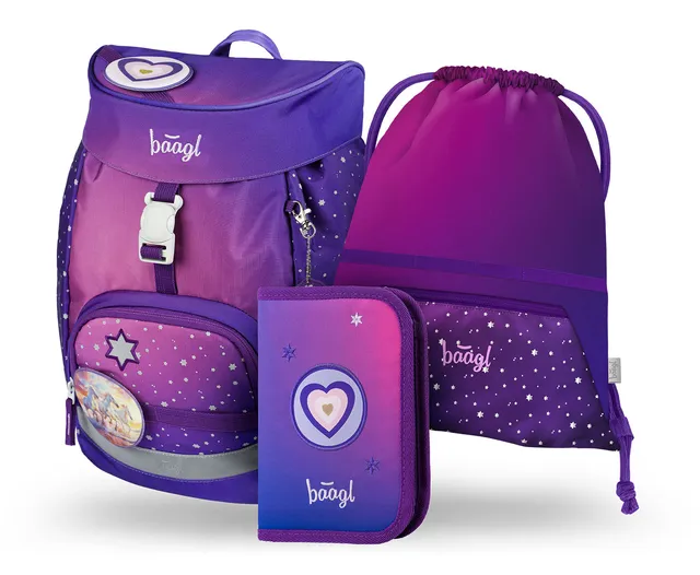 baagl-airy-horses-heart-set-cartable-3-pi-ces-fille-cp image 1