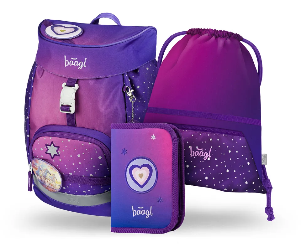 baagl-airy-horses-heart-set-cartable-3-pi-ces-fille-cp image 1