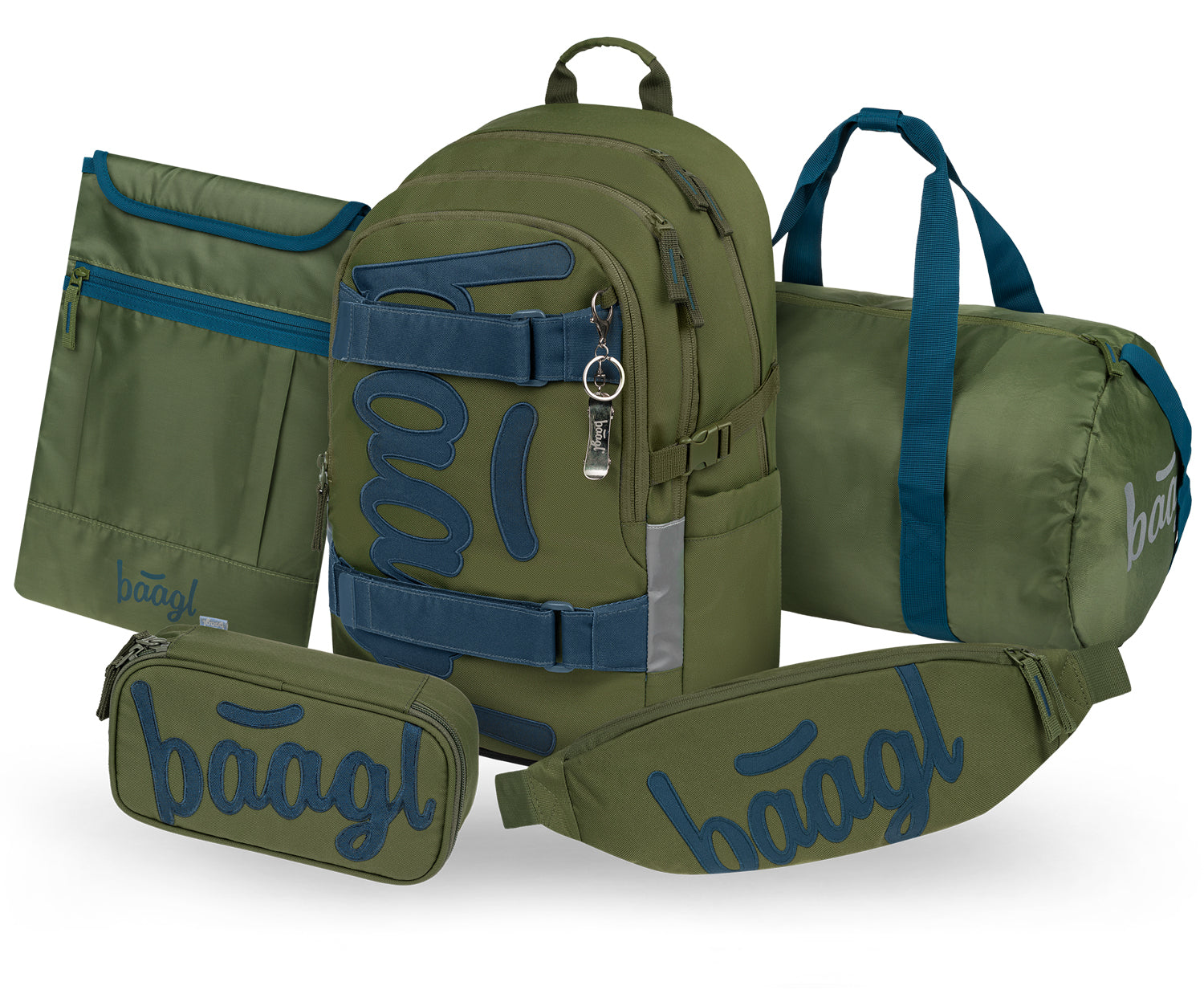 baagl-skate-olive-ii-set-scolaire-3-pi-ces-olive image 1