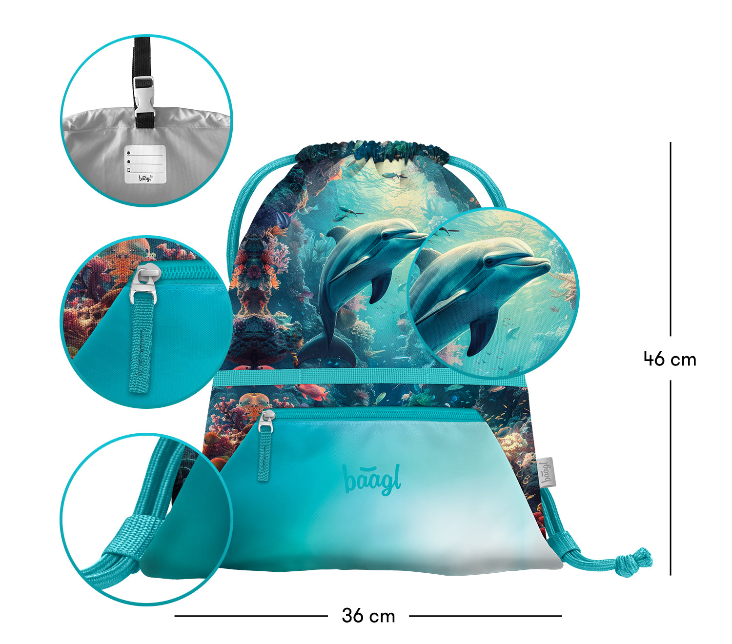 baagl-dolphin-sac-de-sport-enfant-poche-zipp-e image 3