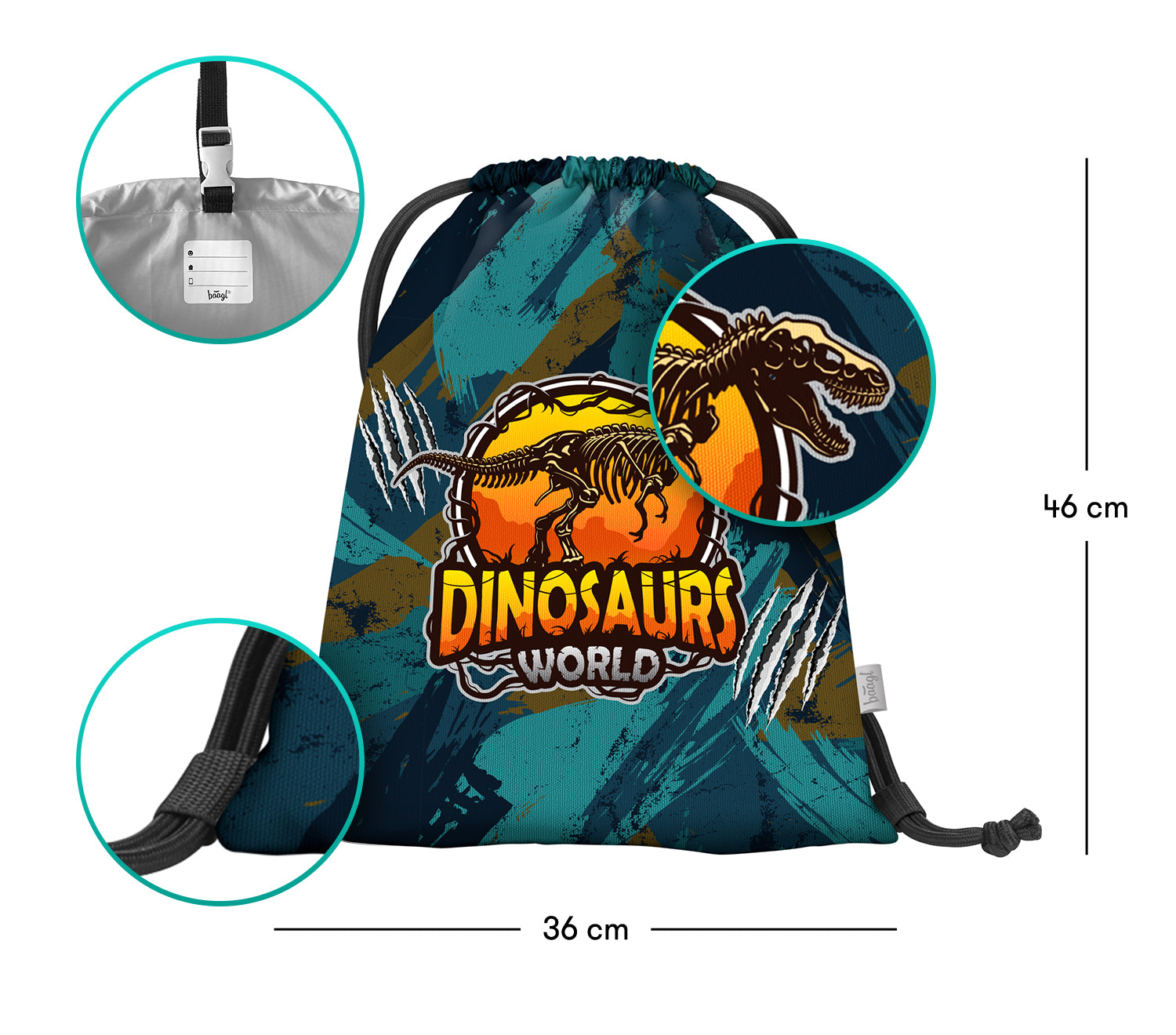 baagl-dinosaurs-world-sac-gym-enfant-mousqueton-dino image 3