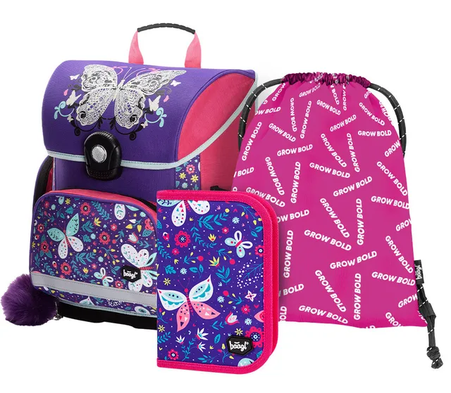 baagl-butterfly-ensemble-scolaire-cartable-trousse-18-l-fille image 1