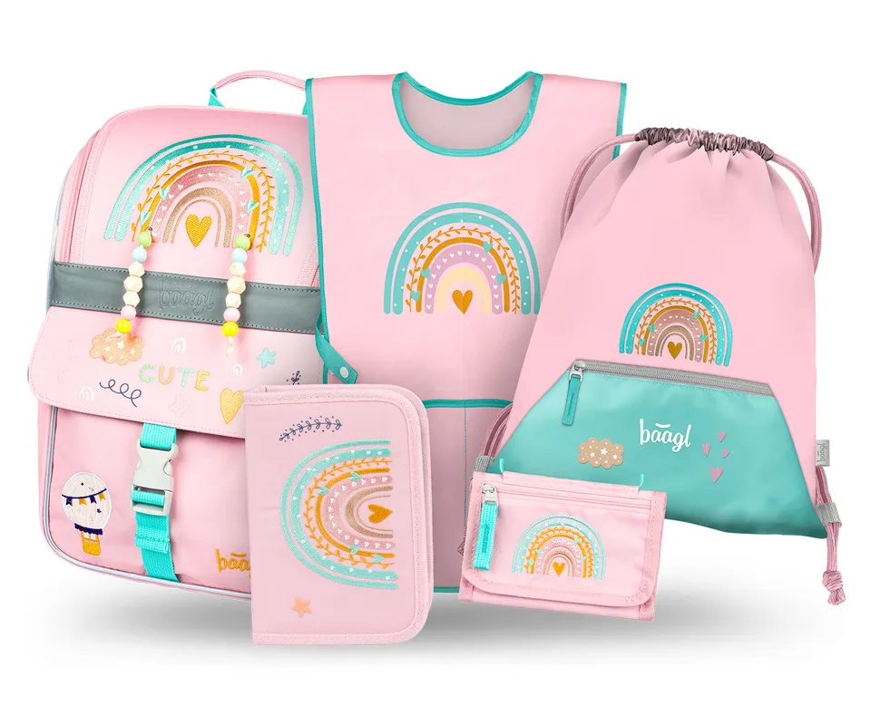 baagl-school-sets-zippy-rainbow-pink-iii-cartable-18-l image 1