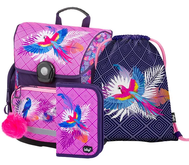 baagl-school-sets-cartable-parrot-18-l-ensemble-fille image 1