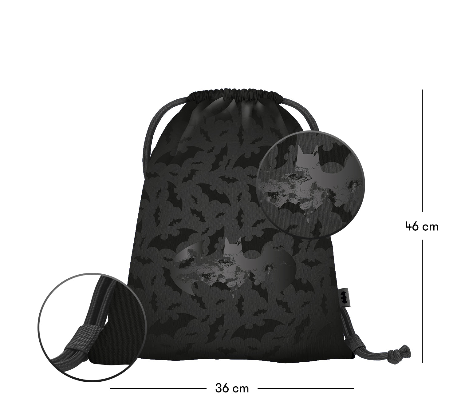 baagl-gym-sacks-batman-black-sac-de-gym-noir-recycl image 3