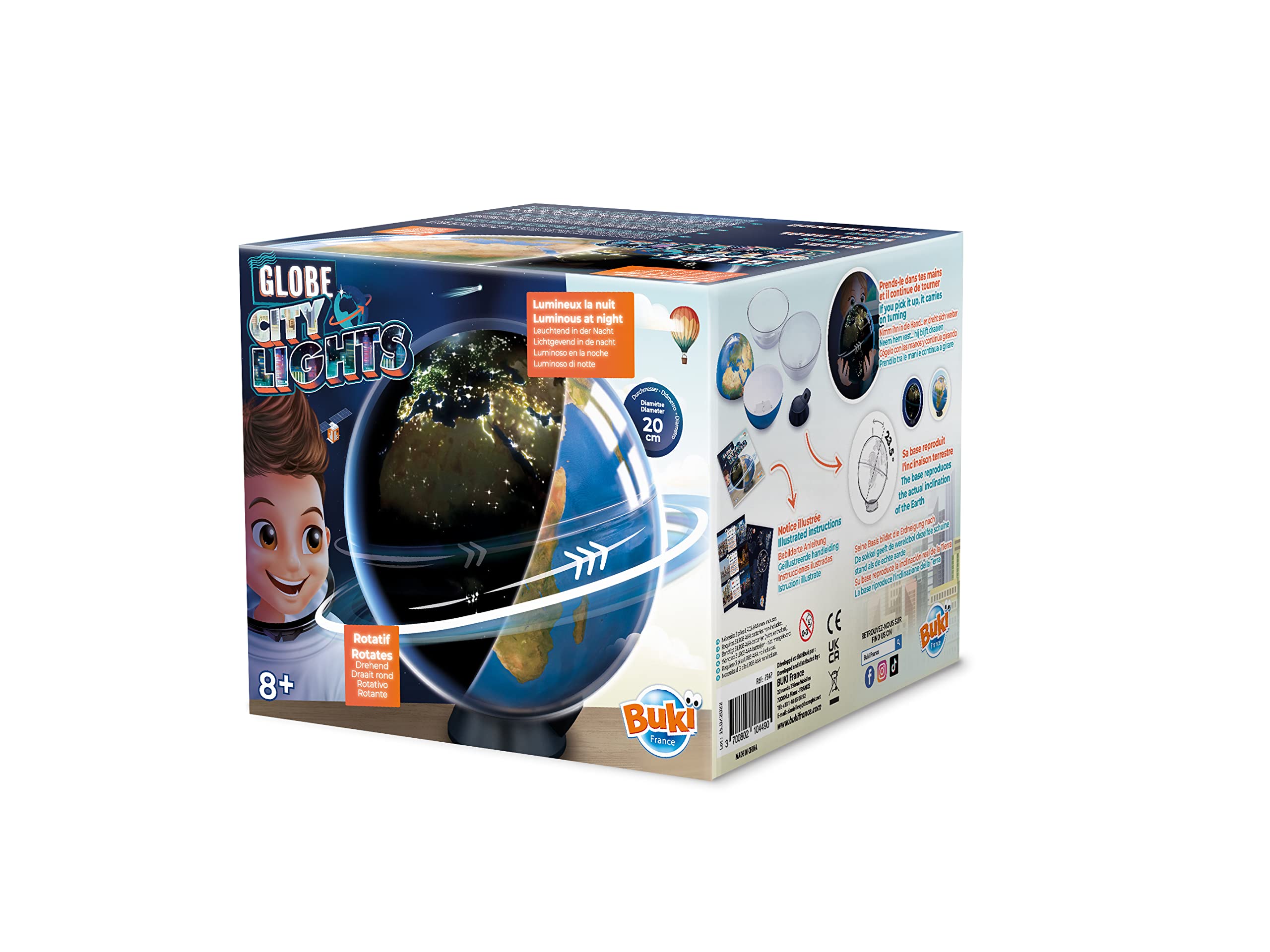 buki-espace-globe-citylight-terrestre-lumineux-jour-nuit-20-cm image 1