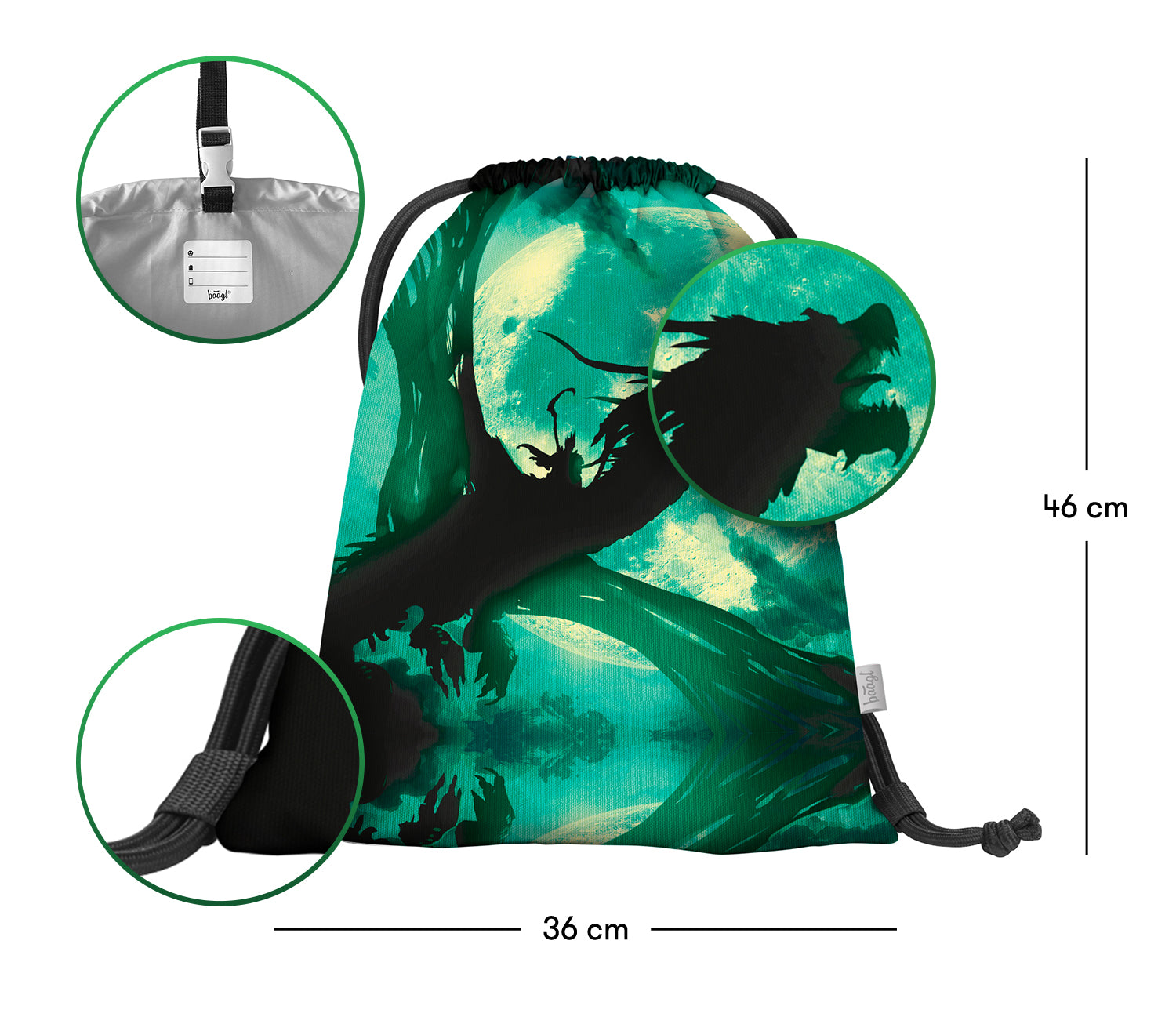 baagl-dragon-sac-gym-enfant-sac-chaussure-dos-mousqueton image 3