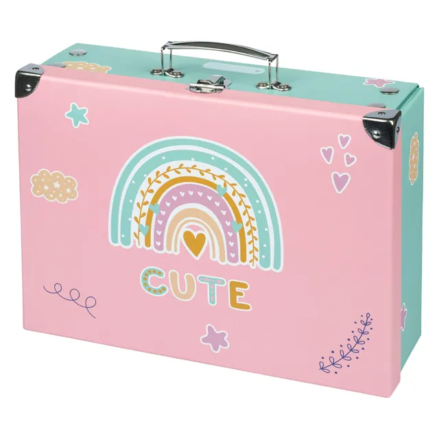 baagl-briefcases-pink-rainbow-valisette-scolaire-pliante-rose image 1