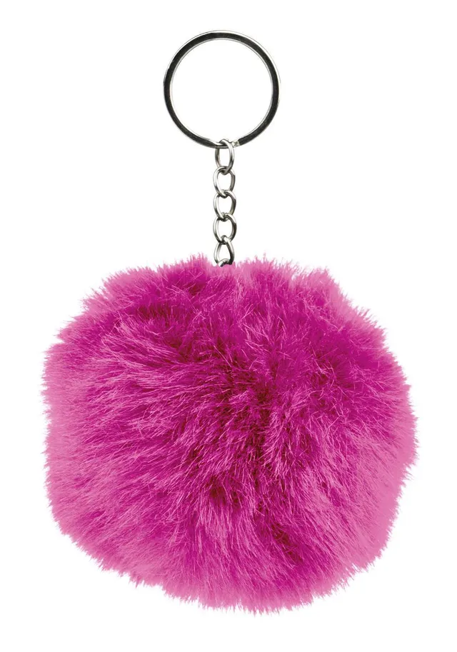 baagl-pompon-porte-cl-s-pompon-rose-fourrure image 1