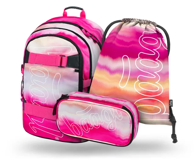 baagl-skate-pink-stripes-set-sac-coll-ge-25-l image 1