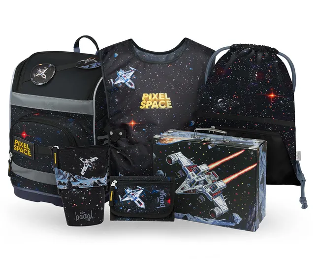 baagl-zippy-plus-pixel-space-iv-ensemble-scolaire-cartable-21-l image 1