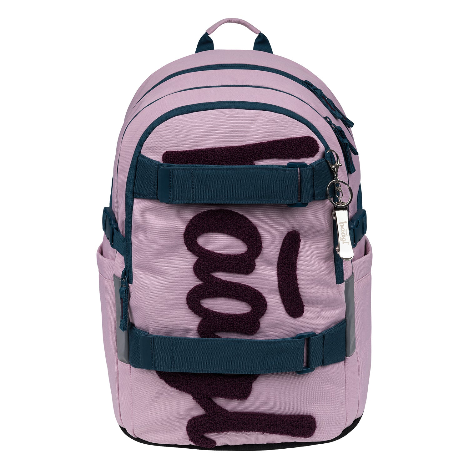 baagl-skate-rose-sac-dos-scolaire-15-pouces-recycl image 1