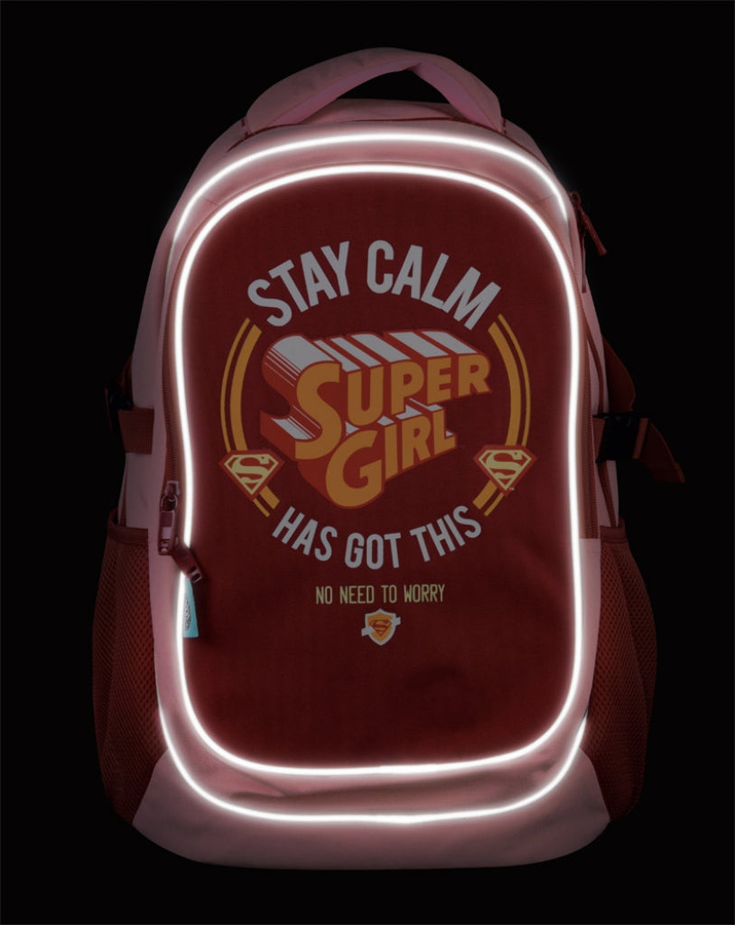 baagl-supergirl-stay-calm-sac-dos-scolaire-poncho-fille image 5