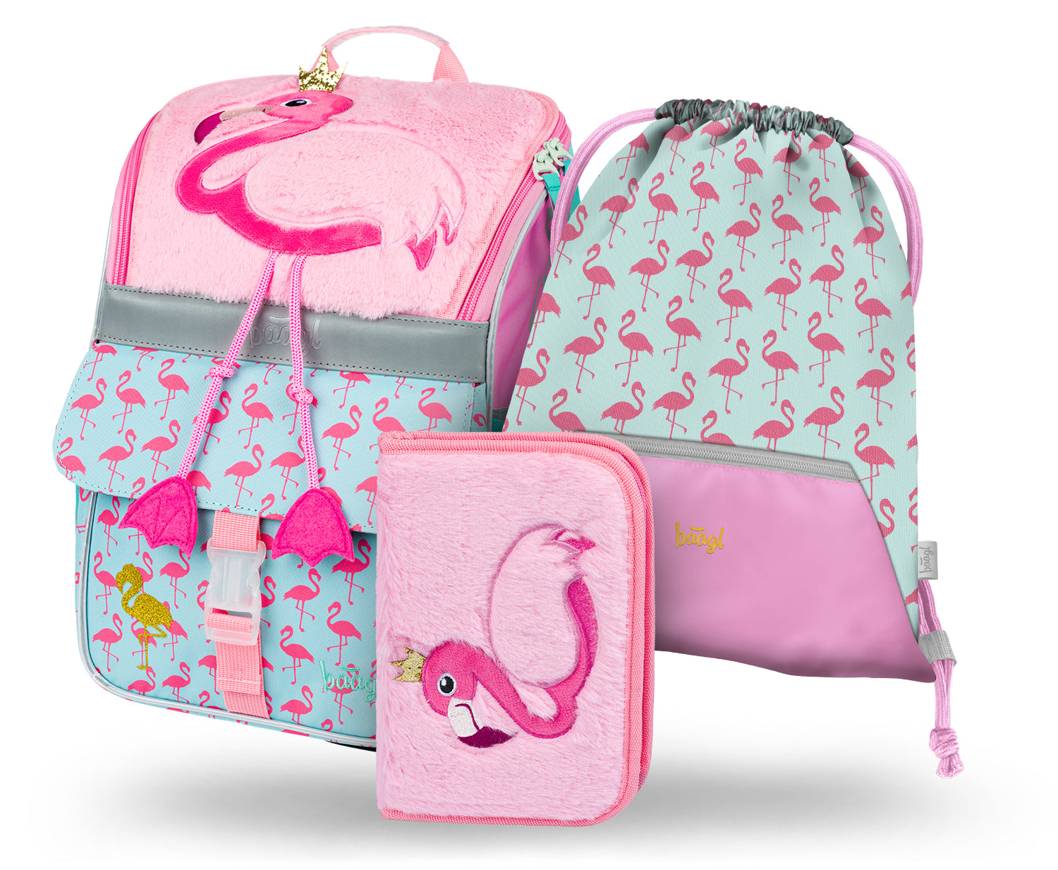 baagl-zippy-flamingo-set-cartable-scolaire-18-l image 1