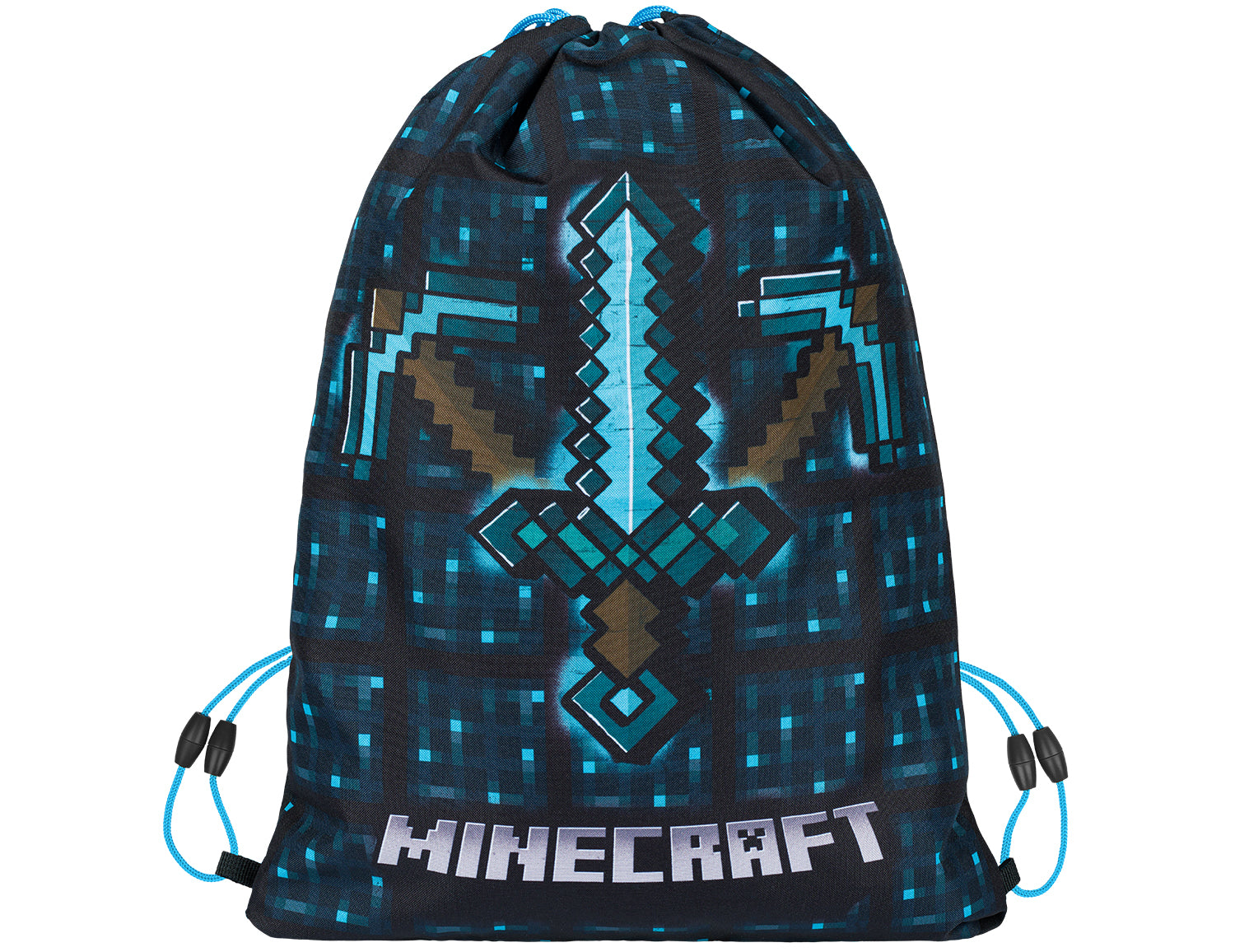 baagl-minecraft-blue-axe-and-sword-set-trousse-sac-gym image 2