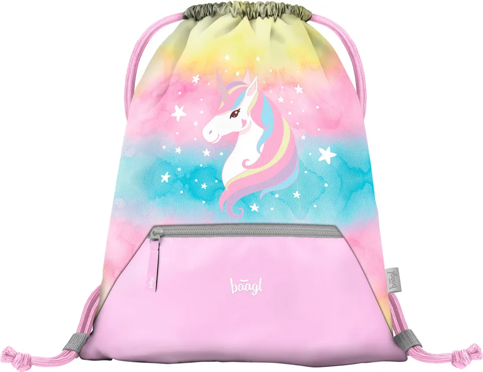 baagl-rainbow-unicorn-sac-gym-poche-zip image 1