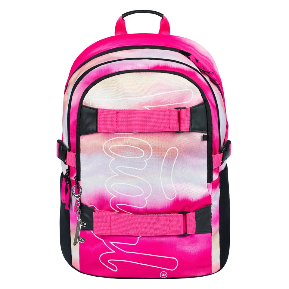 baagl-skate-pink-stripes-sac-dos-scolaire-25-l-rose image 1