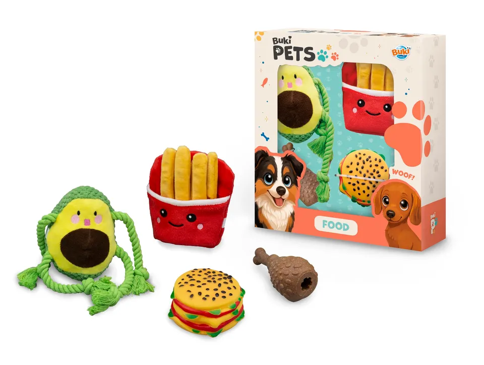 buki-pets-pet002-pack-4-jouets-chien-food-couineurs image 1