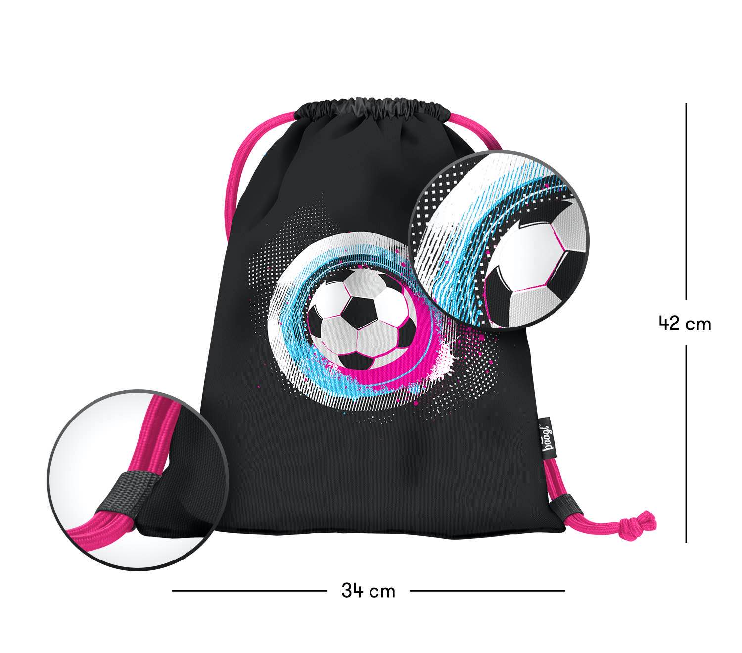 baagl-football-pink-sac-gym-rose-foot-enfant image 3