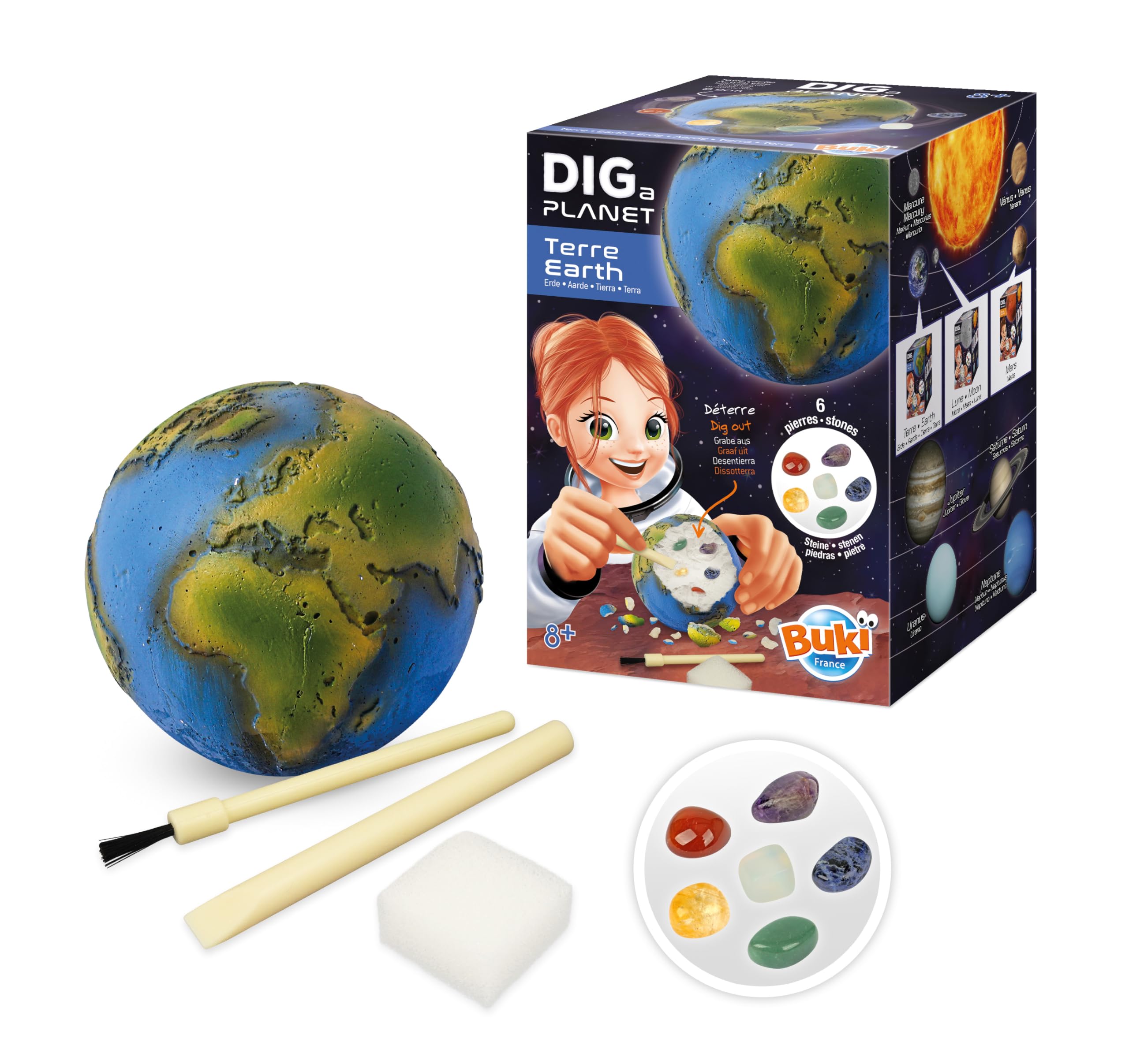 buki-espace-446-dig-a-planet-terre-kit-fouille-6-vraies-pierres image 1