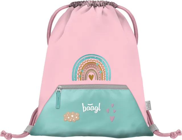 baagl-gym-sacks-sac-gym-pink-rainbow-poche-zipp-e image 1