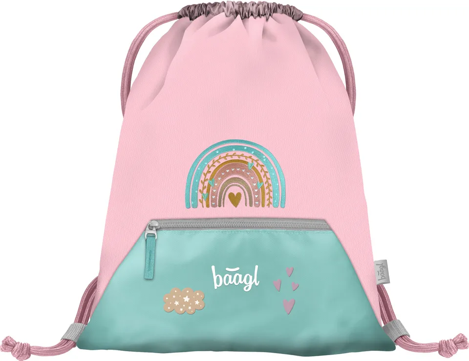baagl-gym-sacks-sac-gym-pink-rainbow-poche-zipp-e image 1