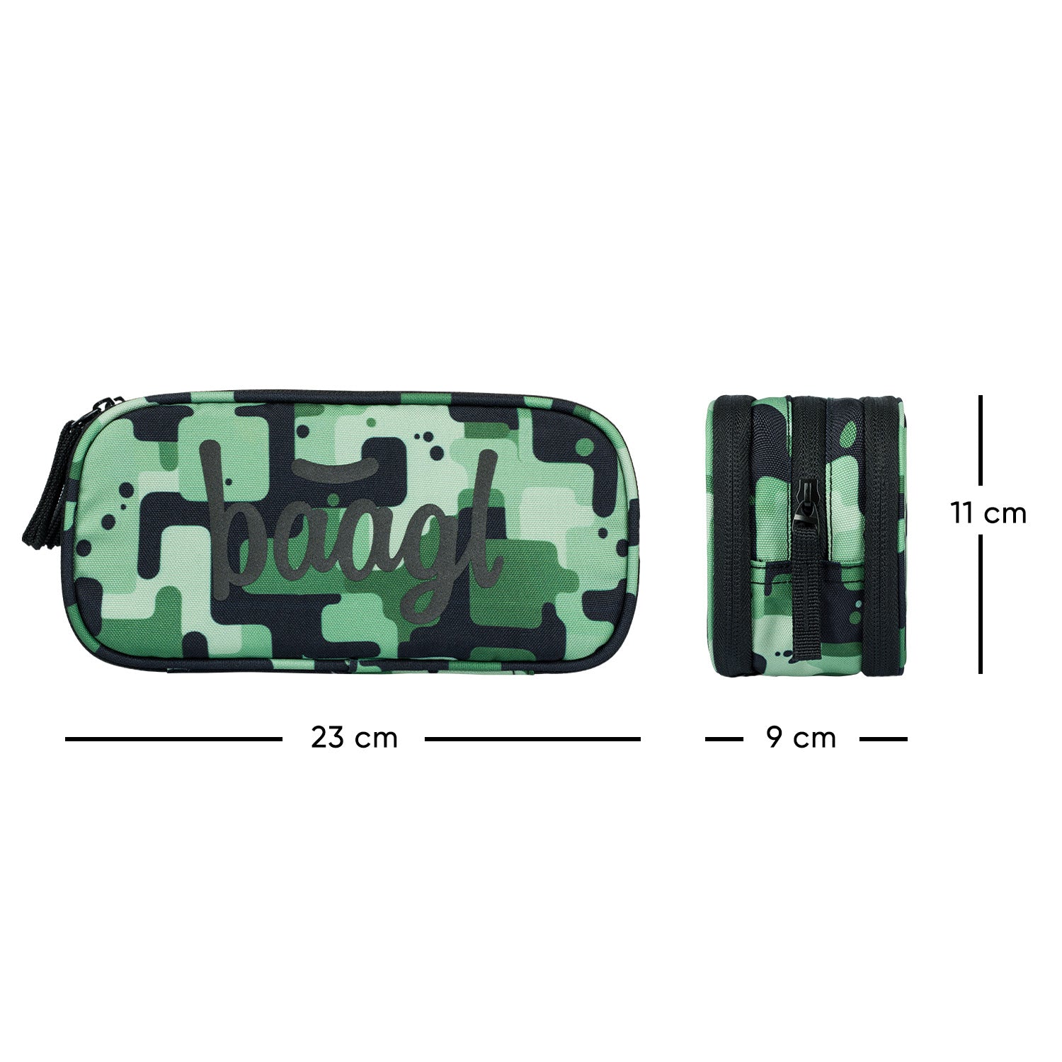 baagl-trousse-tudiante-green-3-compartiments-verte image 5