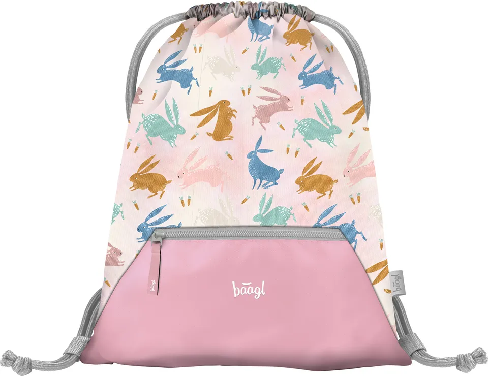 baagl-gym-sacks-sac-de-gym-bunny-poche-zip-lapin image 1
