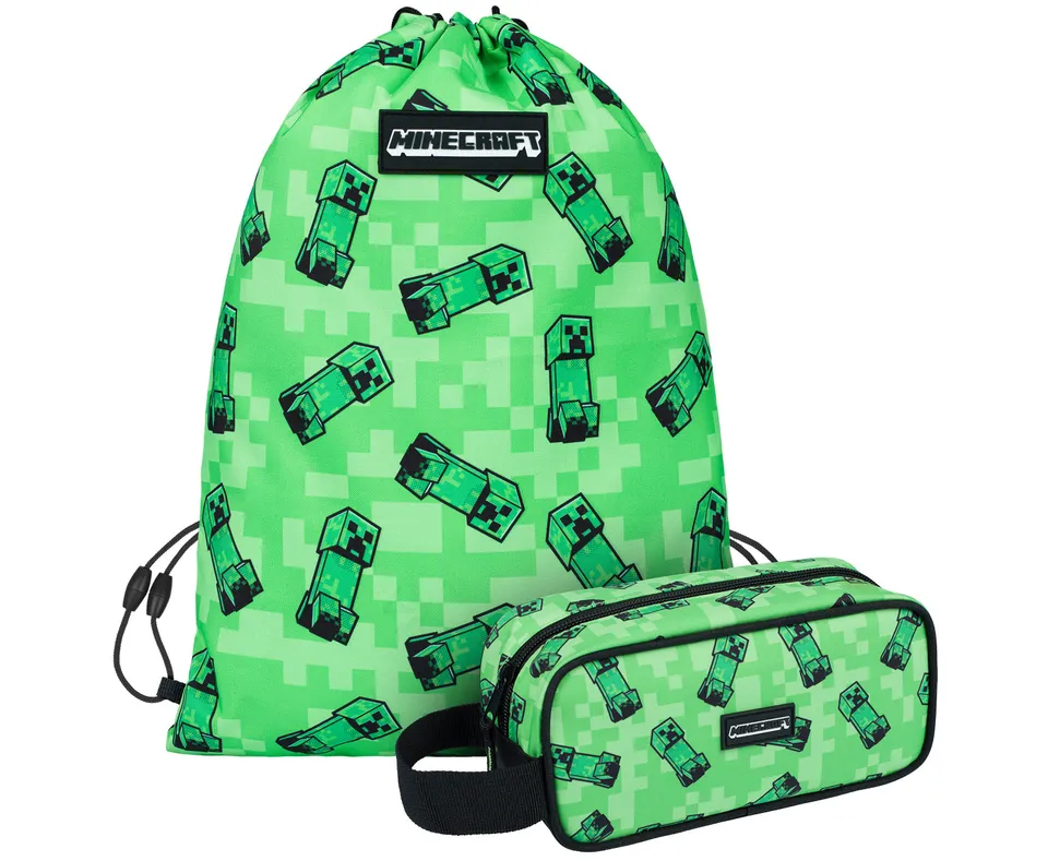 baagl-minecraft-creeper-trousse-sac-gym-ensemble image 1