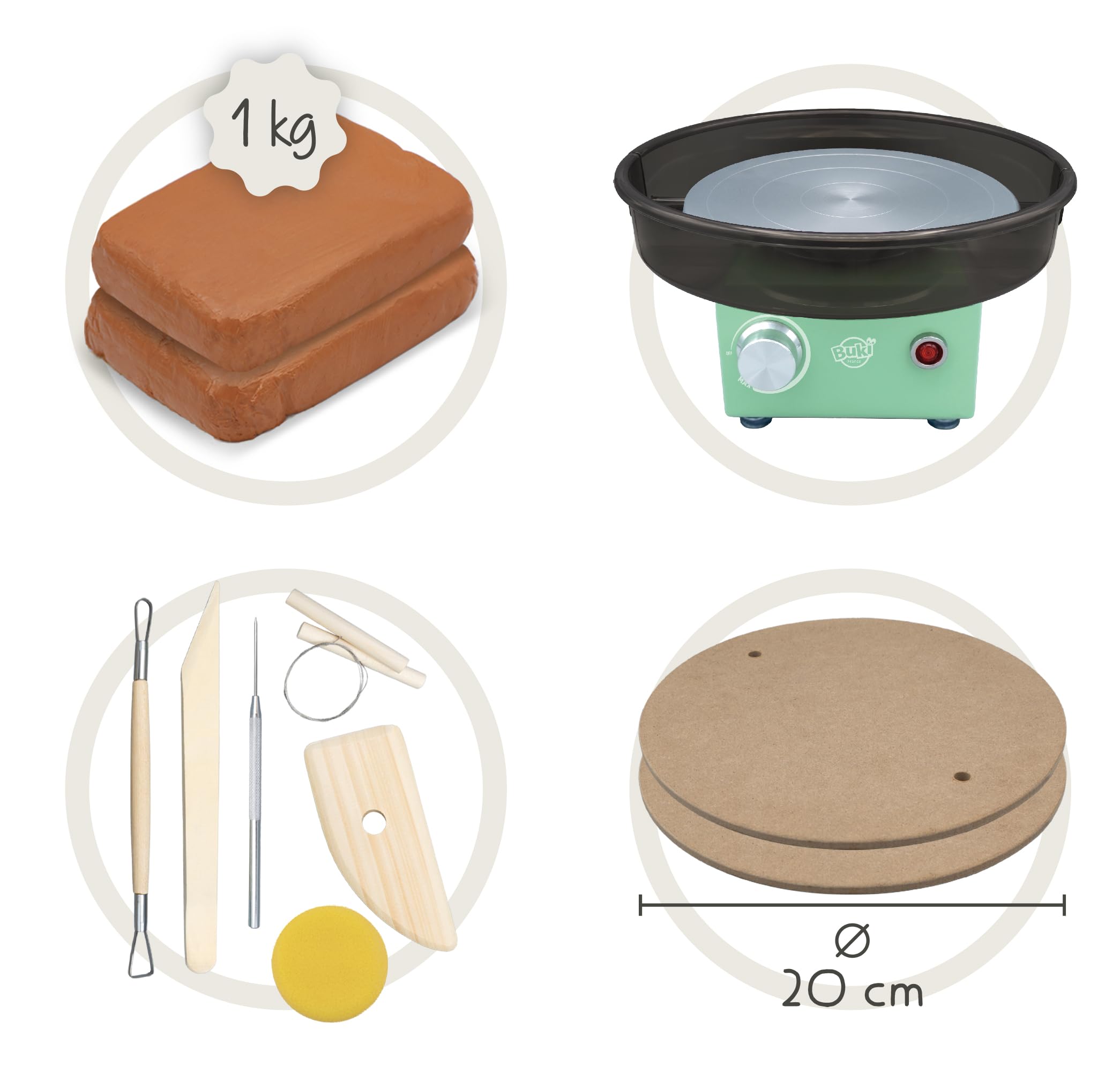buki-tour-de-potier-lectrique-enfant-adulte-1kg-terre image 3