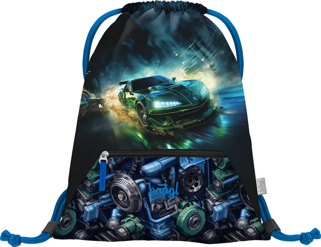 baagl-sac-de-gym-racing-car-avec-poche-zipp-e image 1