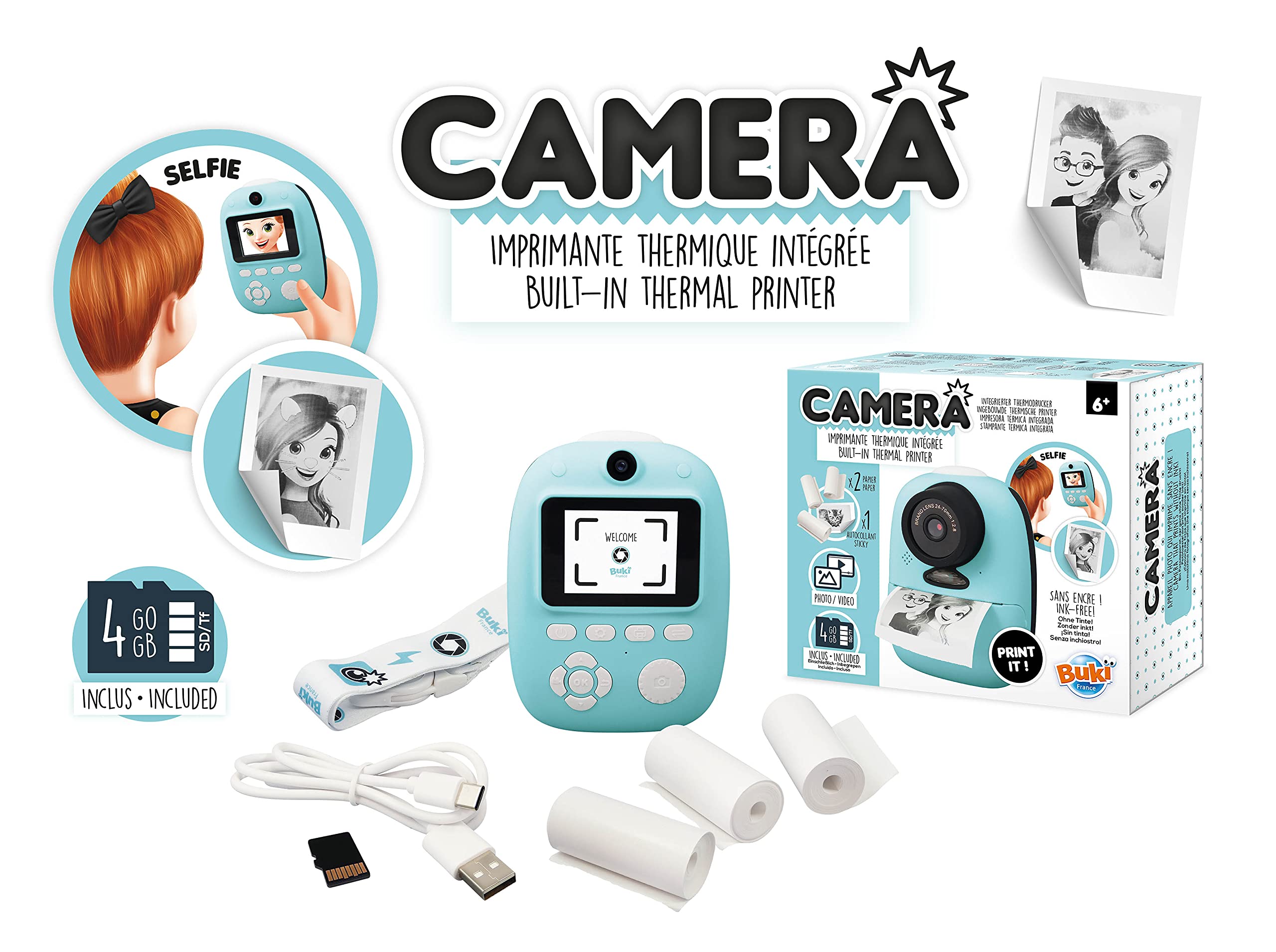 buki-high-tech-pv07-appareil-photo-imprimante-thermique-noir-et-blanc image 2
