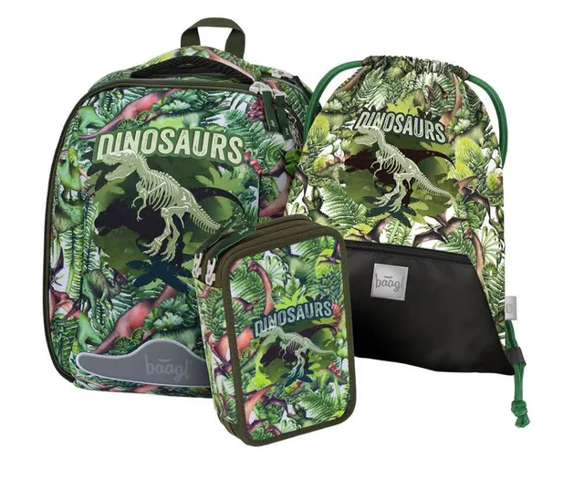 baagl-school-sets-shelly-dinosaurs-cartable-3-pi-ces-gar-on image 1