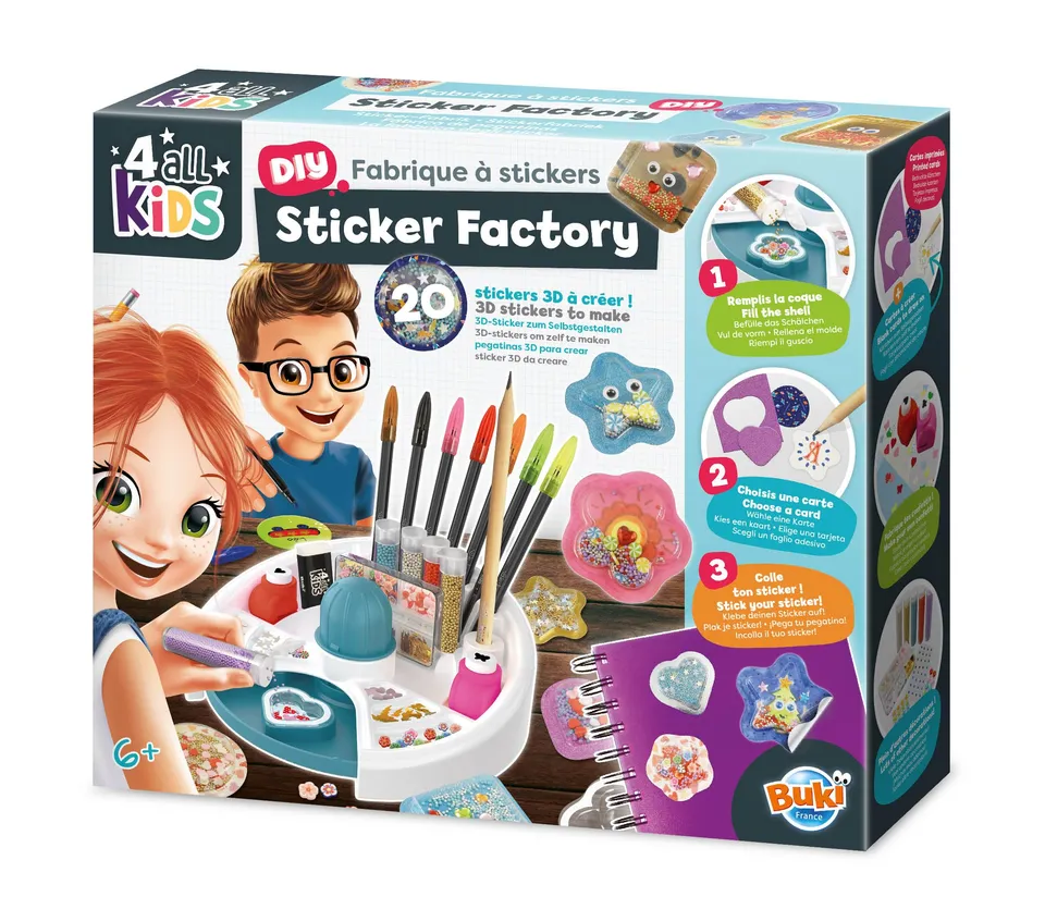 buki-fk011-fabrique-stickers-3d-kit-20-stickers-enfant image 1