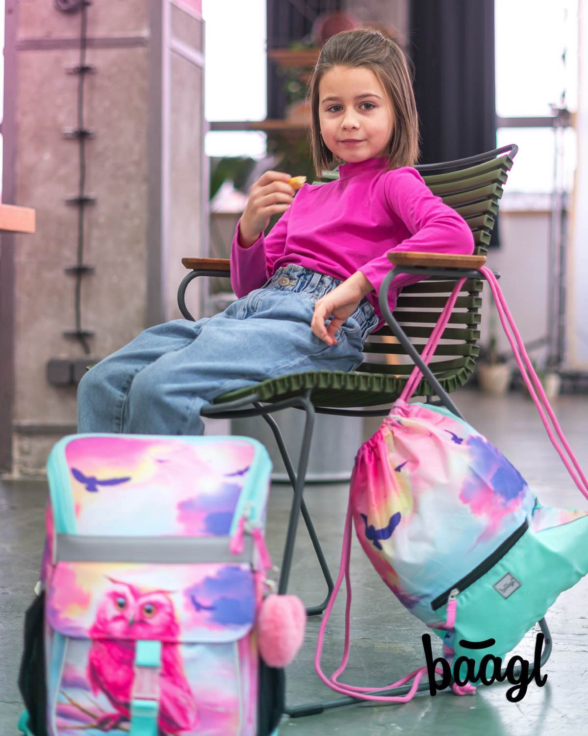 baagl-gym-sacks-owl-sac-de-gym-hibou-poche-zipp-e-lavable image 7