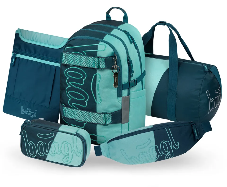 baagl-school-sets-skate-petrol-ii-cartable-scolaire-trousse-recycl image 1