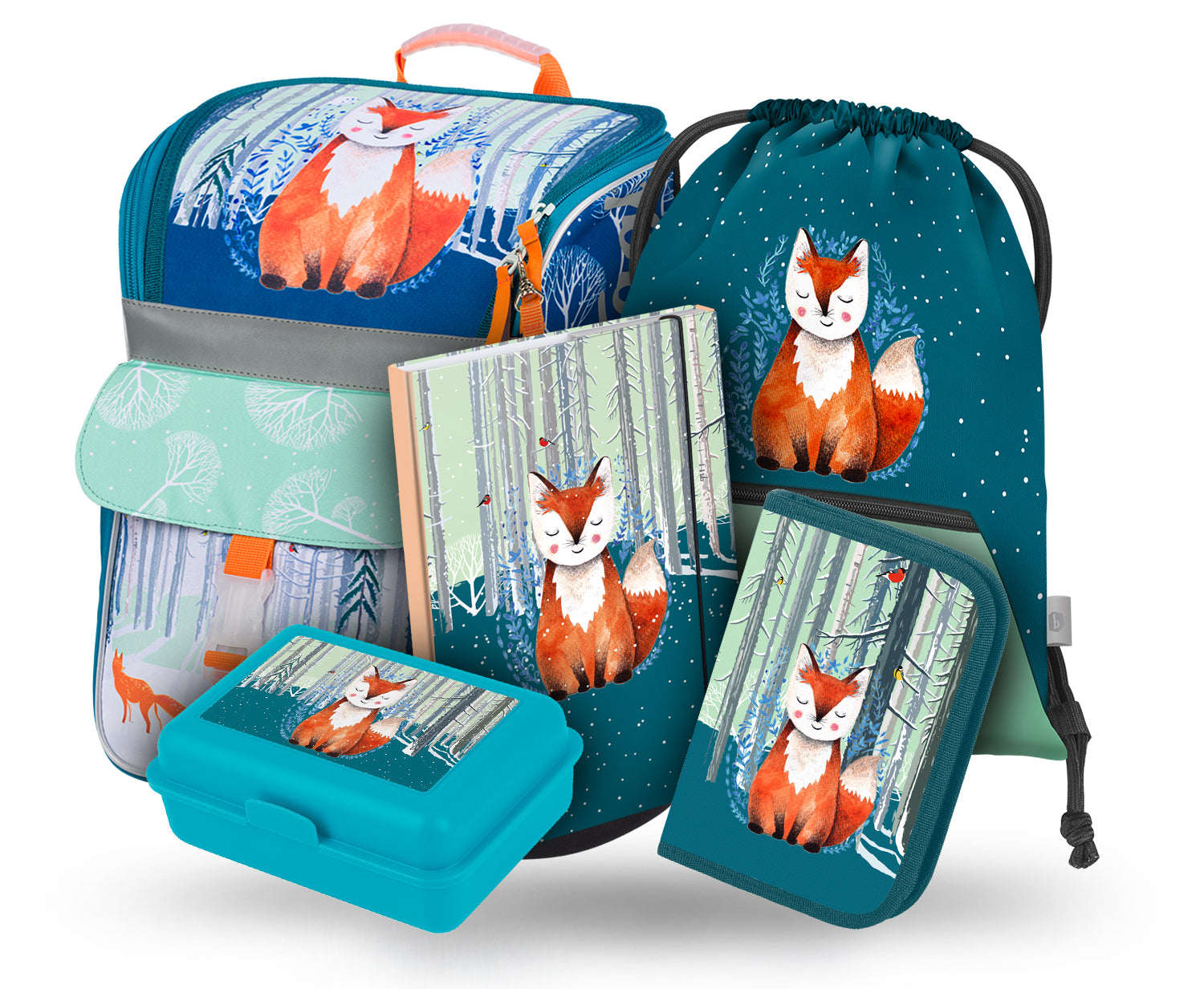 baagl-school-sets-zippy-fox-cartable-ensemble-3-pi-ces-renard image 1